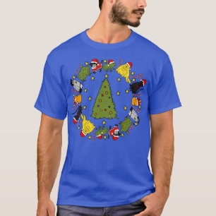 Cute Animals Stars Candy Canes Around the Christma T-Shirt