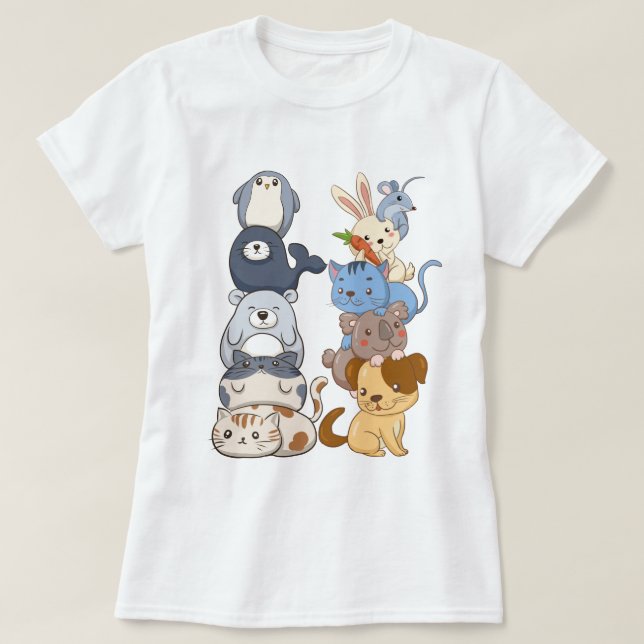 Cute Animals T-Shirt (Design Front)