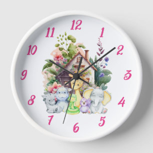 Cute Animals Wall Clock Cute Gift For Baby