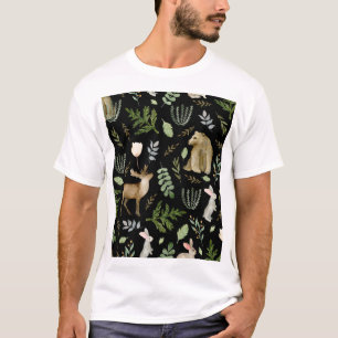 Cute Animals: Watercolor Hand Drawn. T-Shirt