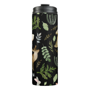 Cute Animals: Watercolor Hand Drawn. Thermal Tumbler
