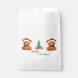 Cute animals winter Bear Santa Christmas tree Favour Bags