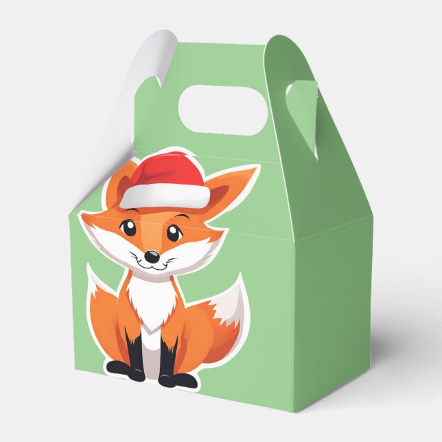 Cute animals winter Fox Santa Christmas   Favour Box (Front Side)