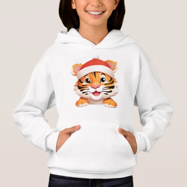Cute animals winter leopard tiger Santa Christmas  (Front)