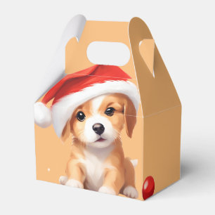 Cute animals winter puppy Dog Santa Christmas  Favour Box