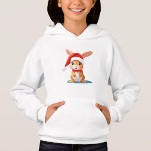 Cute animals winter rabbit Santa Christmas  
