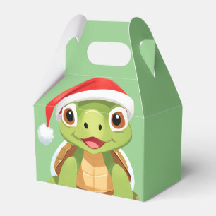 Cute animals winter turtle Santa Christmas  Favour Box