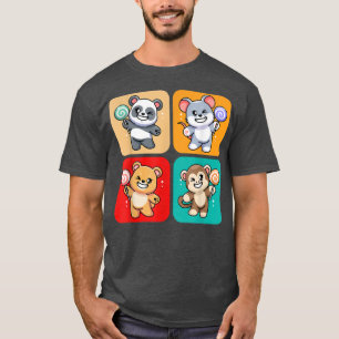 Cute Animals With Lollipops I Candy I Kids I Toddl T-Shirt