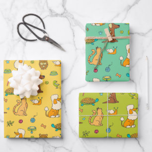 Cute Animals Wrapping Paper Set