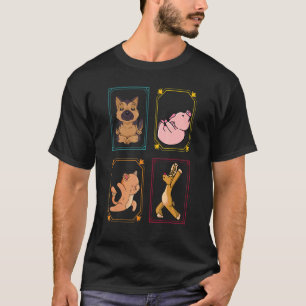 Cute Animals Yoga Meditating T-Shirt