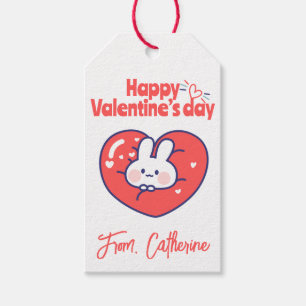 Cute animate heart bunny gift tags