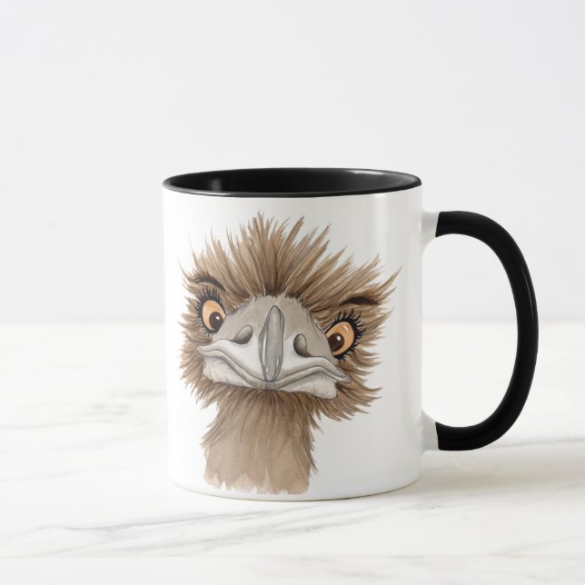 Cute Animated Australian Emu Mug (Right)