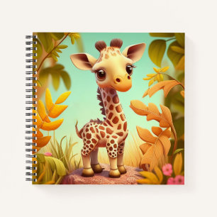 Cute Animated Baby Giraffe Notebook