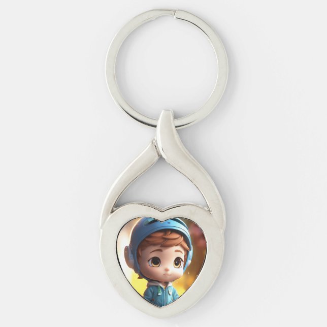 "Cute Animated Boy Keychain "  (Front)