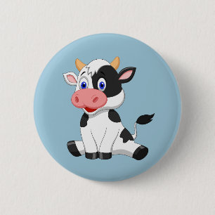 Cute Animated Cow Button
