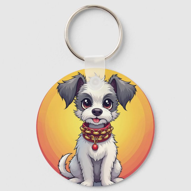 🐶 Cute Animated Dog For Everyday Carry Style 🐶 Key Ring (Front)