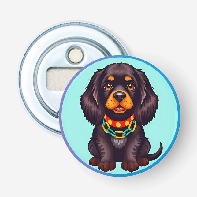 Cute Animated Dog Fun Pet Lover Kitchen Gadget Bottle Opener (Front)