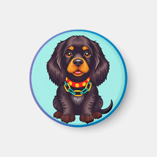 Cute Animated Dog with Collar Magnet