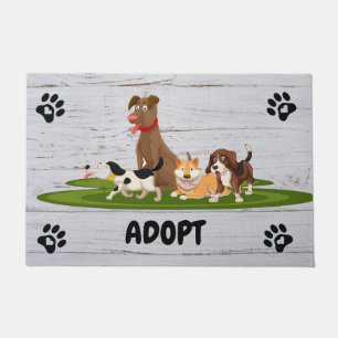 Cute animated dogs doormat