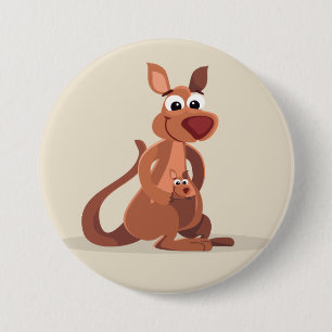Cute Animated Kangaroo 7.5 Cm Round Badge