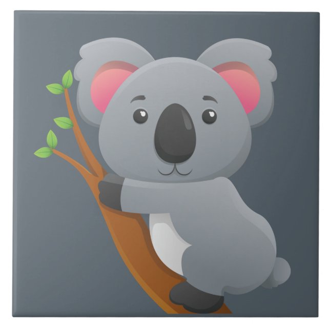 Cute animated Koala Bear Tile (Front)