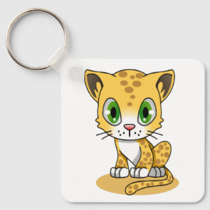 Cute Animated Leopard Key Ring