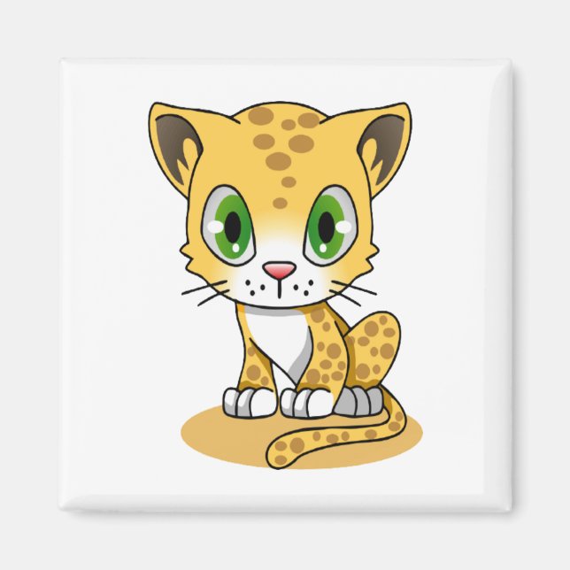 Cute Animated leopard Magnet (Front)