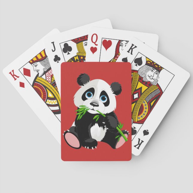 Cute animated Panda Bear Playing Cards (Back)