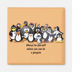 Cute animated penguins magnet