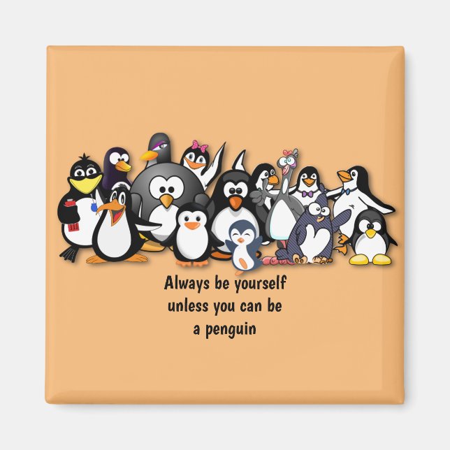Cute animated penguins magnet (Front)