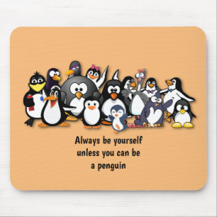 Cute animated penguins mouse mat