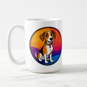 Cute Animated Puppy with Collar Coffee Mug
