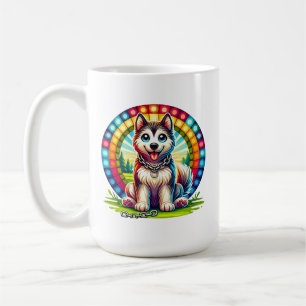 Cute Animated Puppy with Collar Coffee Mug