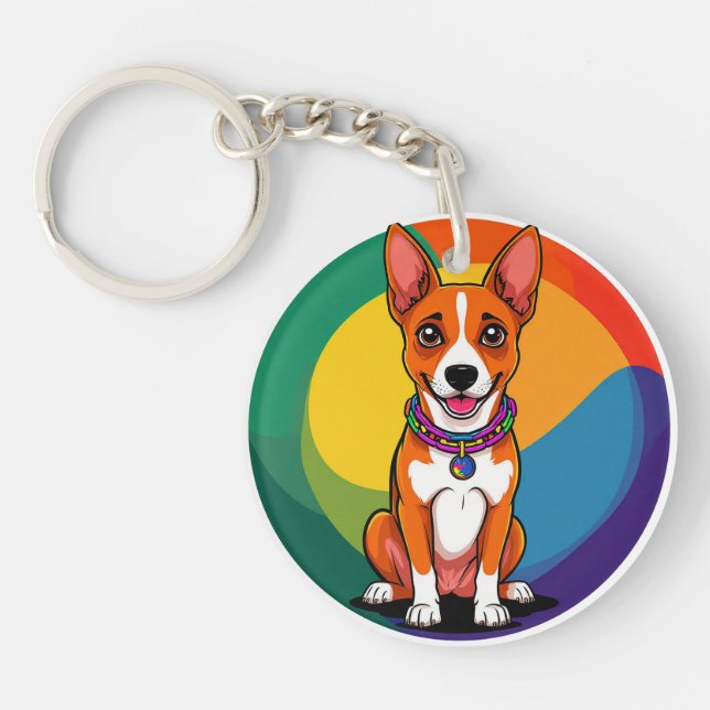 Cute Animated Puppy with Collar Key Ring (Front)