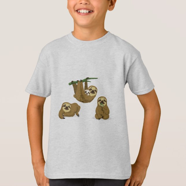 Cute animated sloths T-Shirt (Front)