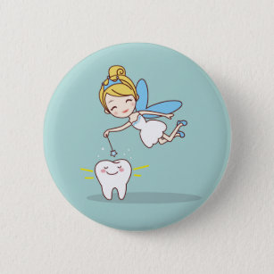 Cute animated tooth Fairy 6 Cm Round Badge