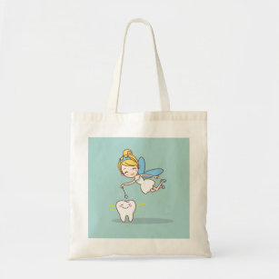 Cute animated tooth fairy tote bag