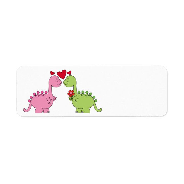 Cute animated Valentine's Day Dinosaurs (Front)