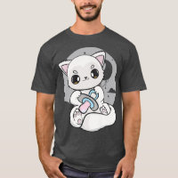 Cute Anime Arctic Fox With Soother And Kawaii Moon