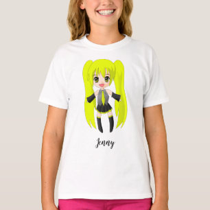 Cute Anime Blonde Girl Personalised T-Shirt