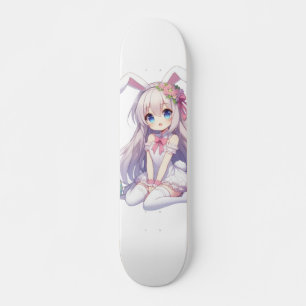 cute, anime bunny Easter Skateboard