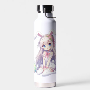 cute, anime bunny Easter Water Bottle