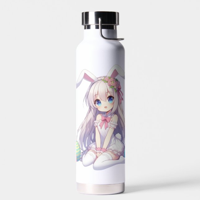 cute, anime bunny Easter Water Bottle (Left)