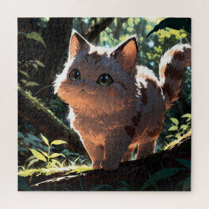 Cute anime cat jigsaw puzzle