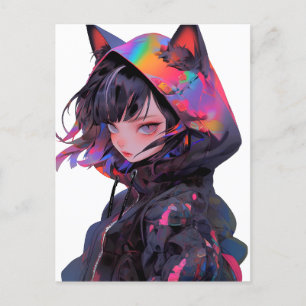 Cute Anime Catgirl Postcard