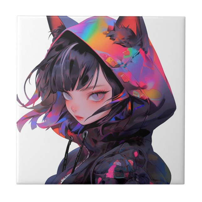 Cute Anime Catgirl Tile (Front)