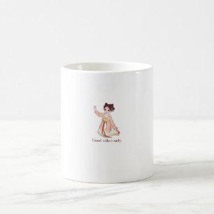 Cute Anime Chibi Girl Good Vibes Only Aesthetic  Coffee Mug