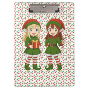 Cute anime Christmas elves Sweatshirt Clipboard