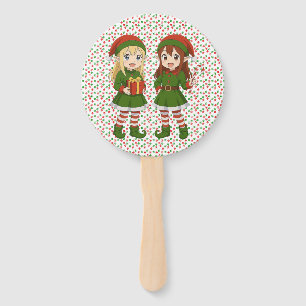 Cute anime Christmas elves Sweatshirt Hand Fan