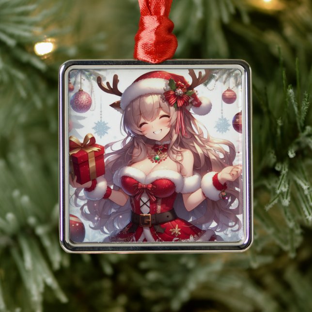 Cute anime Christmas girl Metal Tree Decoration (Tree)
